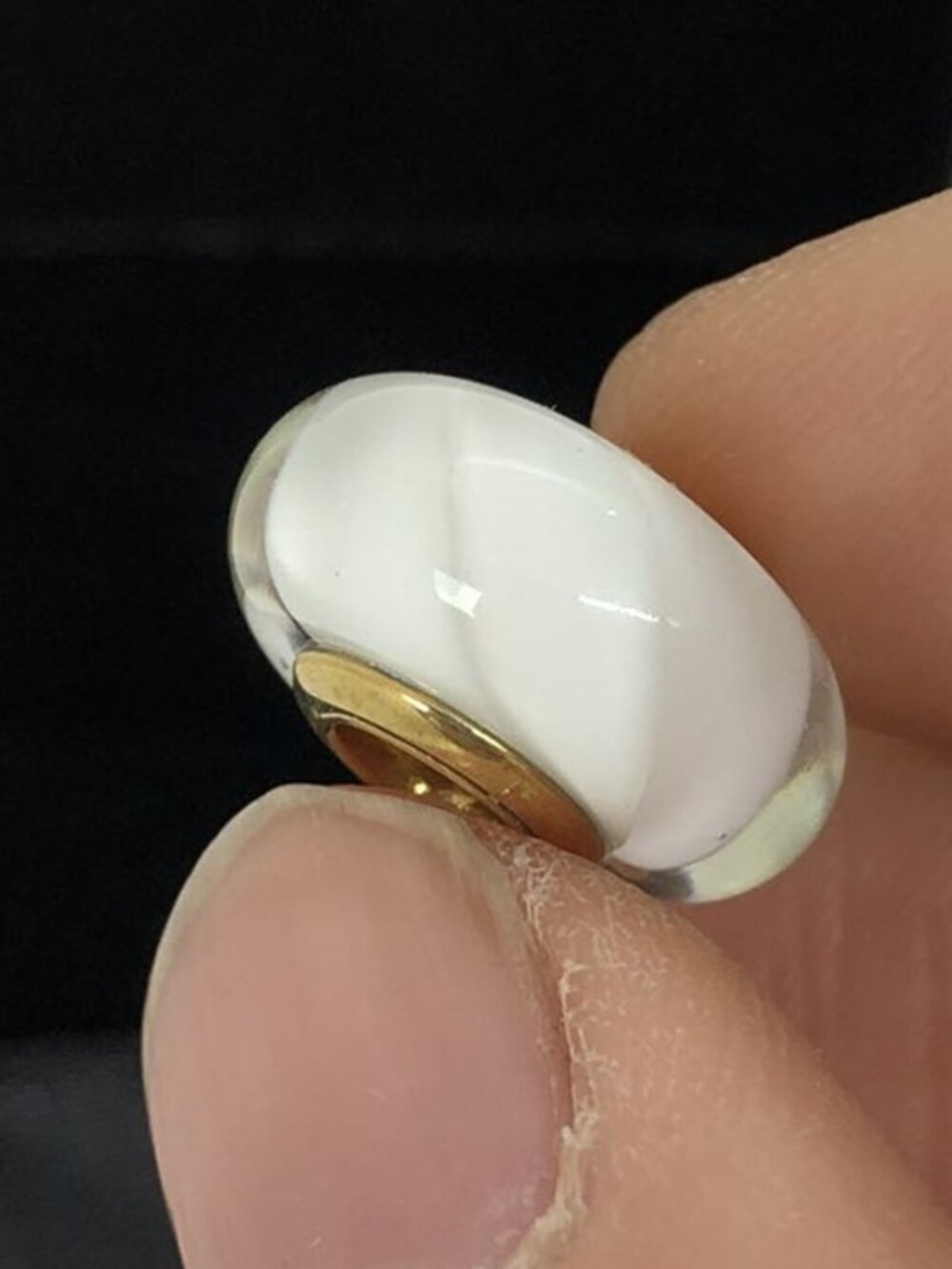 👍👍Pandora Shine White Waves Murano Glass Charm
